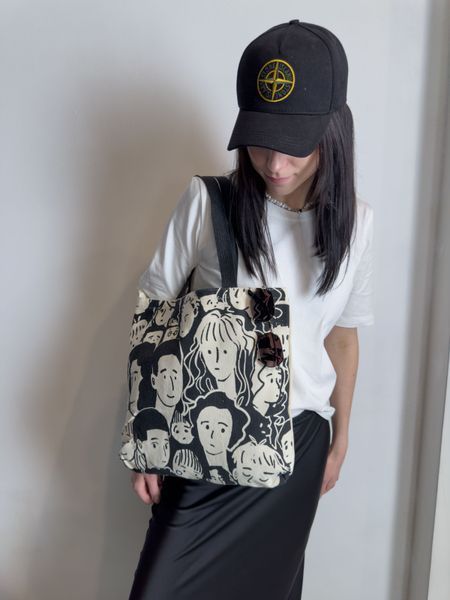 Удобная черная сумка-шопер European style 202301 фото