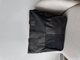 Большая черная сумка шопер из плотного коттона 1528 фото