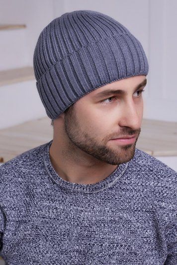 Чоловіча шапка з манжетом на флісі Остін, темно-сірий 851 Остін фото