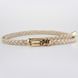 Плетений ремінець з золотою пряжкою, беж 172001 фото