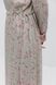 Длинное платье в цветочки хаки с завязками на талии. 35064 хакі фото 4