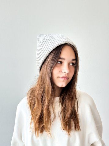 Підліткова жіноча шапка Керрі з подвійної в'язки, сірий 9122 фото