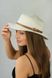 Женская соломенная шляпа-канотье Хлоя с ремешком на тулии, белый 1712 фото 2