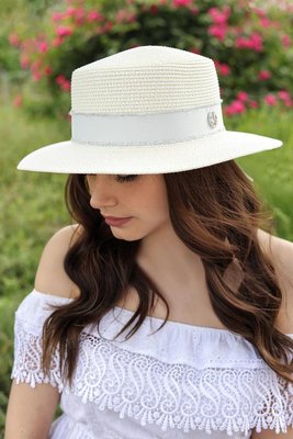 Летняя шляпа Марч с текстильной лентой, молочный 1746 фото