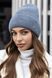 Женская шапка на флисе Ева джинсового цвета 881 Єва фото 164